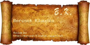 Bercsek Klaudia névjegykártya